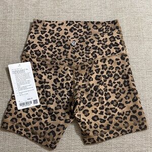 lululemon athletica Leopard Print Bike Shorts - Brown and Black